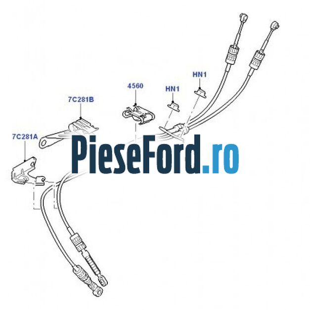 Cablu timonerie set cutie B5/IB5 Ford Focus 2008-2011 1.6 Ti 115 cp Cablu timonerie set cutie B5/IB5 Ford Focus 2008-2011 1.6 Ti 115 cp HXDA, HXDB, SIDA benzina