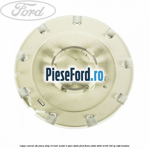 Capac central alb janta aliaj 15 inch model 5 spite duble Ford Fiesta 2002-2005 ST150 150 cp N4JB benzina