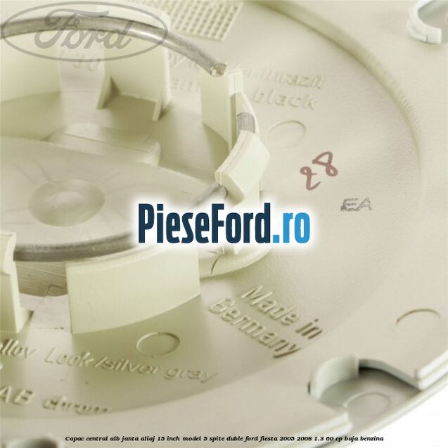 Capac central alb janta aliaj 15 inch model 5 spite duble Ford Fiesta 2005-2008 1.3 60 cp Capac central alb janta aliaj 15 inch model 5 spite duble Ford Fiesta 2005-2008 1.3 60 cp BAJA benzina