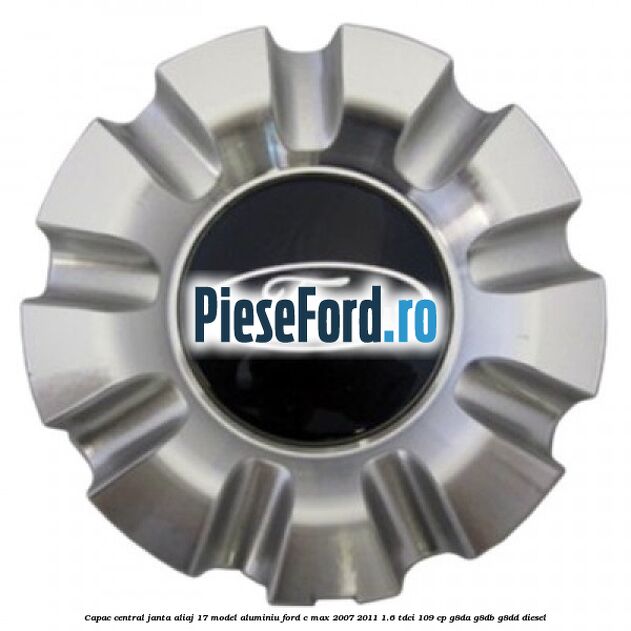 Capac central, janta aliaj 17 model aluminiu Ford C-Max 2007-2011 1.6 TDCi 109 cp G8DA, G8DB, G8DD diesel
