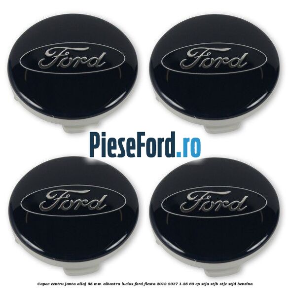 Capac centru janta aliaj 55 mm albastru lucios Ford Fiesta 2013-2017 1.25 60 cp STJA, STJB, STJC, STJD benzina