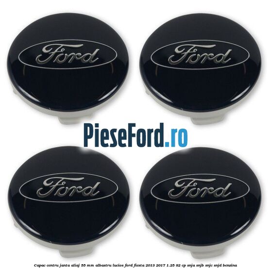 Capac centru janta aliaj 55 mm albastru lucios Ford Fiesta 2013-2017 1.25 82 cp SNJA, SNJB, SNJC, SNJD benzina