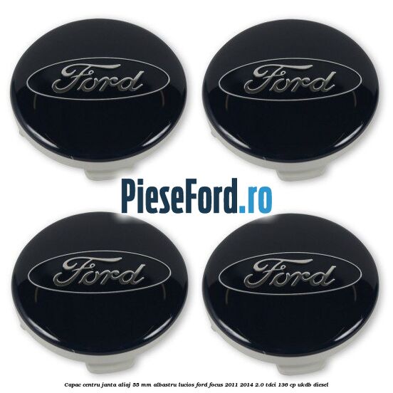 Capac centru janta aliaj 55 mm albastru lucios Ford Focus 2011-2014 2.0 TDCi 136 cp UKDB diesel