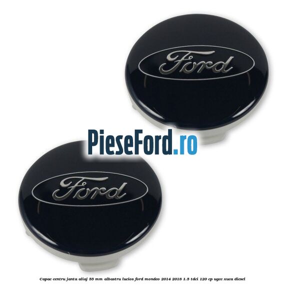 Capac centru janta aliaj 55 mm albastru lucios Ford Mondeo 2014-2018 1.5 TDCi 120 cp UGCC, XUCA diesel