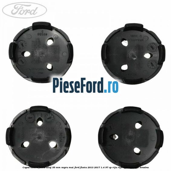 Capac centru janta aliaj 55 mm negru mat Ford Fiesta 2013-2017 1.4 97 cp RTJA, RTJB, SPJA, SPJC, SPJE benzina