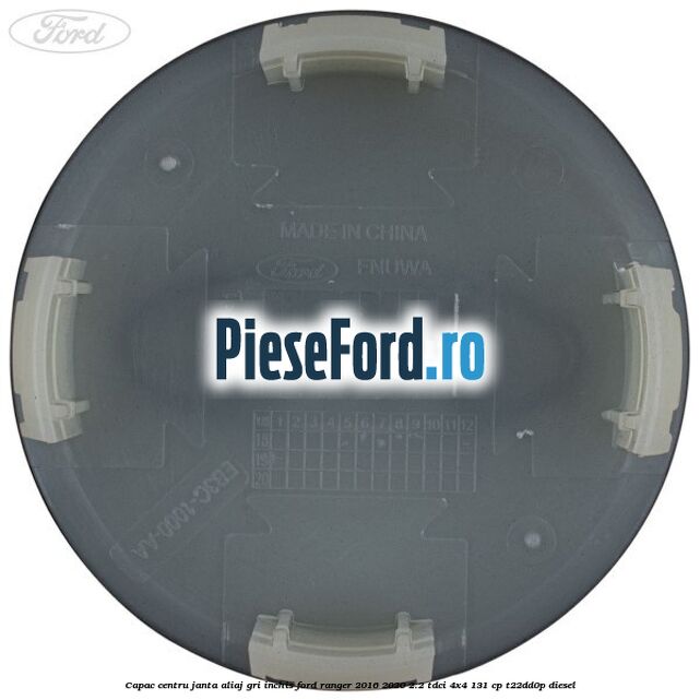 Capac centru janta aliaj gri inchis Ford Ranger 2016-2020 2.2 TDCi 4x4 131 cp T22DD0P diesel
