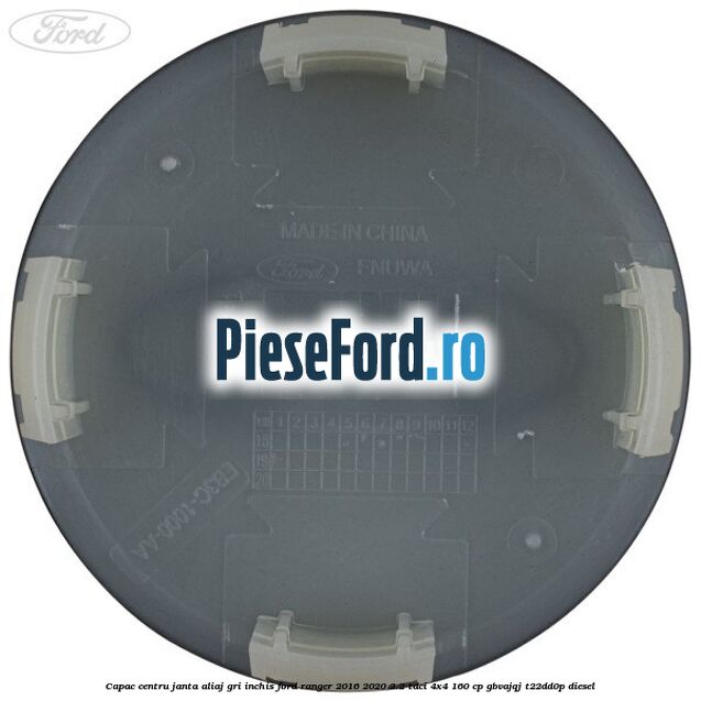 Capac centru janta aliaj gri inchis Ford Ranger 2016-2020 2.2 TDCi 4x4 160 cp GBVAJQJ, T22DD0P diesel
