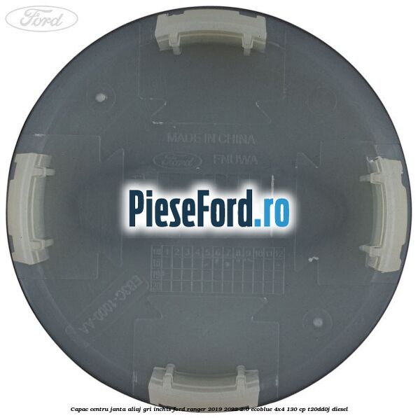 Capac centru janta aliaj gri inchis Ford Ranger 2019-2022 2.0 EcoBlue 4x4 130 cp T20DD0J diesel