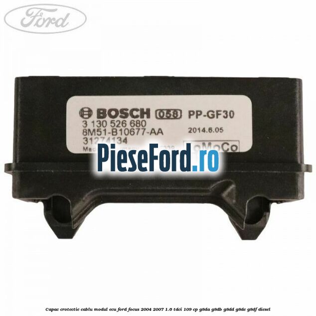 Capac crotectie cablu modul ECU Ford Focus 2004-2007 1.6 TDCi 109 cp G8DA, G8DB, G8DD, G8DE, G8DF diesel