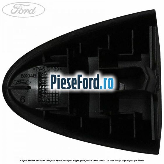 Capac maner exterior usa fata spate pasageri negru Ford Fiesta 2008-2012 1.6 TDCi 95 cp Capac maner exterior usa fata spate pasageri negru Ford Fiesta 2008-2012 1.6 TDCi 95 cp T3JA, TZJA, TZJB diesel