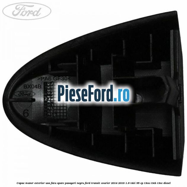 Capac maner exterior usa fata spate pasageri negru Ford Transit Courier 2014-2018 1.6 TDCi 95 cp T3CA, T3CB, T3CC diesel