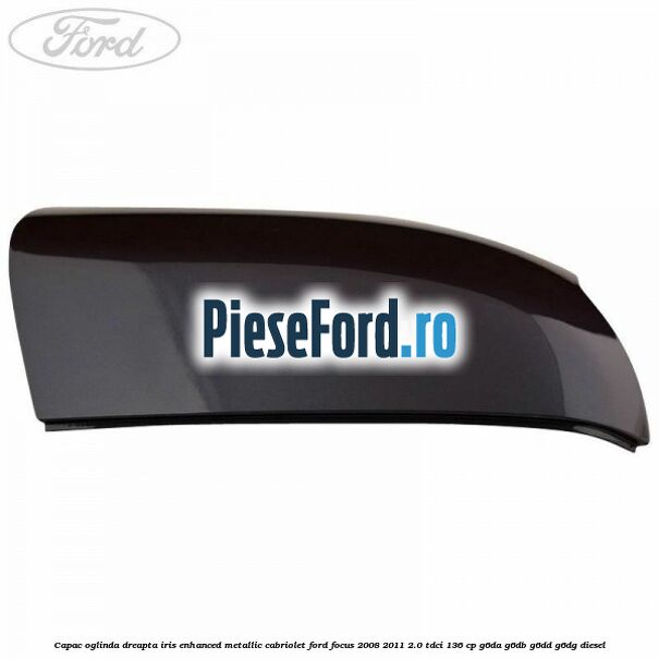 Capac oglinda dreapta iris enhanced metallic cabriolet Ford Focus 2008-2011 2.0 TDCi 136 cp G6DA, G6DB, G6DD, G6DG diesel