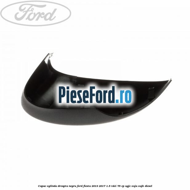 Capac oglinda dreapta negru Ford Fiesta 2013-2017 1.5 TDCi 75 cp UGJC, XUJA, XUJB diesel
