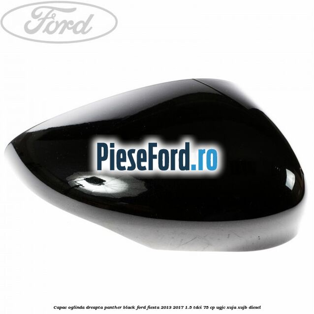 Capac oglinda dreapta panther black Ford Fiesta 2013-2017 1.5 TDCi 75 cp UGJC, XUJA, XUJB diesel