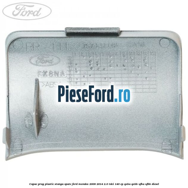 Capac prag plastic stanga spate Ford Mondeo 2008-2014 2.0 TDCi 140 cp QXBA, QXBB, UFBA, UFBB diesel