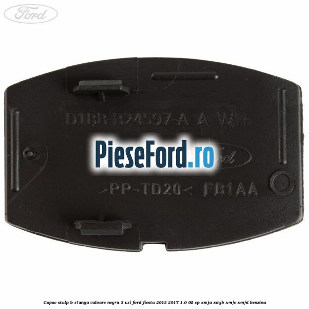 Capac stalp B stanga culoare negru 3 usi Ford Fiesta 2013-2017 1.0 65 cp XMJA, XMJB, XMJC, XMJD benzina