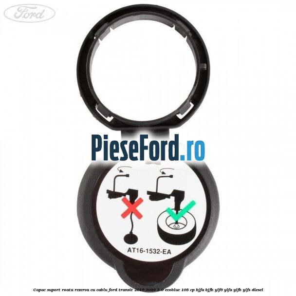 Capac suport roata rezerva cu cablu Ford Transit 2019-2023 2.0 EcoBlue 105 cp BJFA, BJFB, YLF6, YLFA, YLFB, YLFS diesel