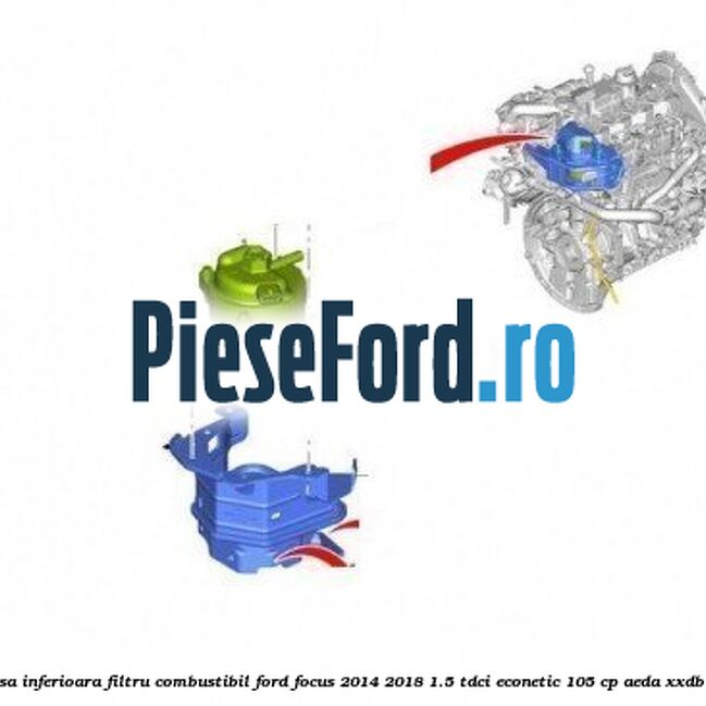 Carcasa inferioara filtru combustibil Ford Focus 2014-2018 1.5 TDCi ECOnetic 105 cp AEDA, XXDB diesel