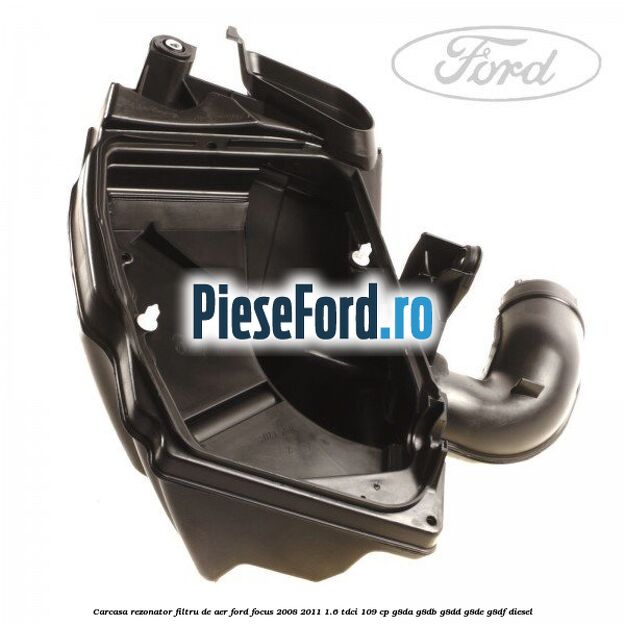 Carcasa rezonator filtru de aer Ford Focus 2008-2011 1.6 TDCi 109 cp G8DA, G8DB, G8DD, G8DE, G8DF diesel