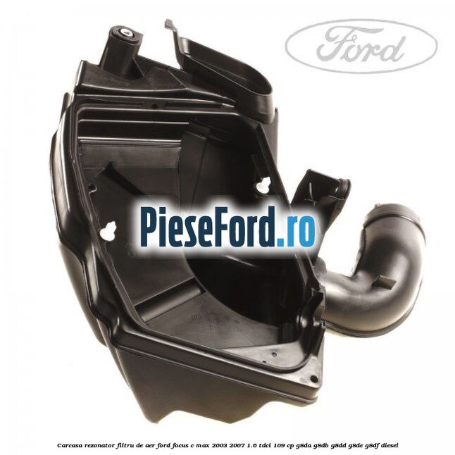 Carcasa rezonator filtru de aer Ford Focus C-Max 2003-2007 1.6 TDCi 109 cp G8DA, G8DB, G8DD, G8DE, G8DF diesel