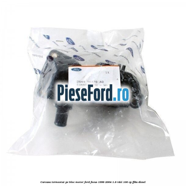 Carcasa termostat pe bloc motor Ford Focus 1998-2004 1.8 TDCi 100 cp FFDA diesel