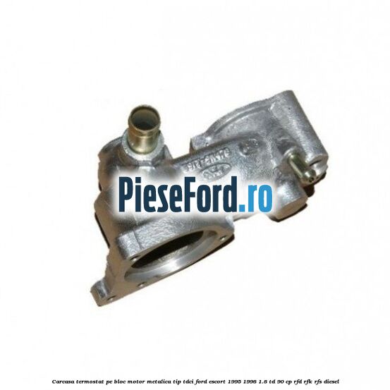 Carcasa termostat pe bloc motor, metalica tip TDCI Ford Escort 1995-1998 1.8 TD 90 cp RFD, RFK, RFS diesel