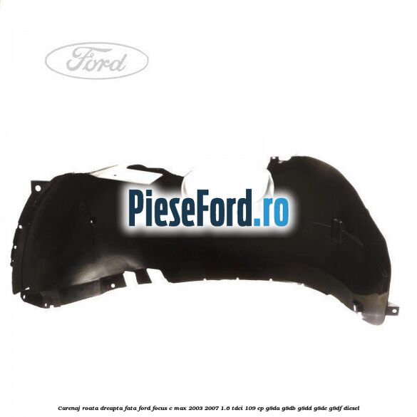 Carenaj roata dreapta fata Ford Focus C-Max 2003-2007 1.6 TDCi 109 cp G8DA, G8DB, G8DD, G8DE, G8DF diesel