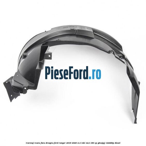 Carenaj roata fata dreapta Ford Ranger 2016-2020 2.2 TDCi 4x4 160 cp GBVAJQJ, T22DD0P diesel