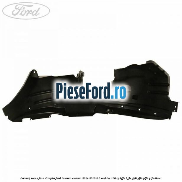 Carenaj roata fata dreapta Ford Tourneo Custom 2014-2018 2.0 EcoBlue 105 cp Carenaj roata fata dreapta Ford Tourneo Custom 2014-2018 2.0 EcoBlue 105 cp BJFA, BJFB, YLF6, YLFA, YLFB, YLFS diesel