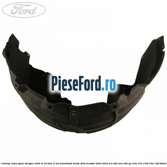 Carenaj roata spate dreapta 16,18 si 19 inch, 5 usi hatchback/break Ford Mondeo 2014-2018 2.0 TDCi 4x4 150 cp T7CA, T7CC, T7CD, T7CE, T7CF diesel