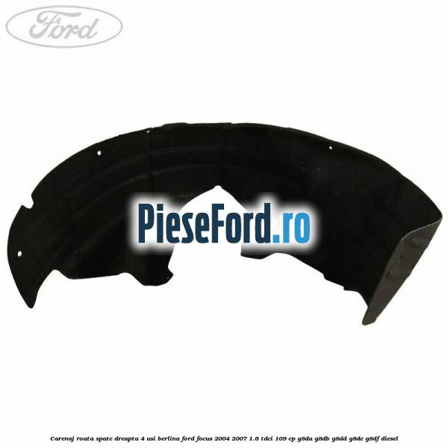 Carenaj roata spate dreapta 4 usi berlina Ford Focus 2004-2007 1.6 TDCi 109 cp G8DA, G8DB, G8DD, G8DE, G8DF diesel
