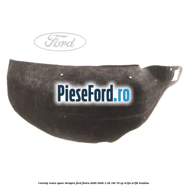 Carenaj roata spate dreapta Ford Fiesta 2005-2008 1.25 16V 70 cp M7JA, M7JB benzina