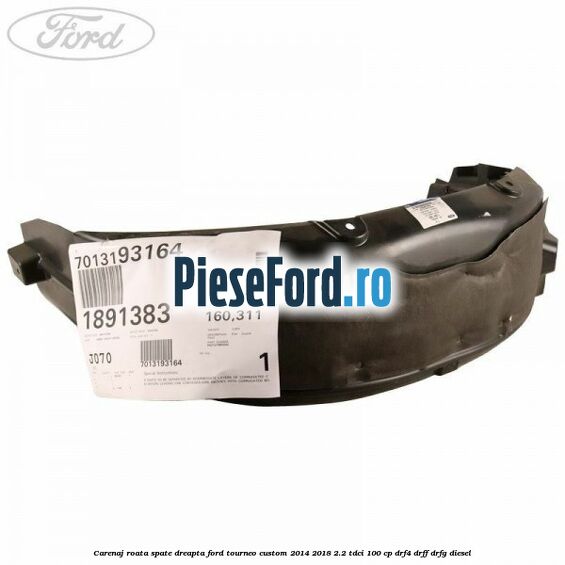 Carenaj roata spate dreapta Ford Tourneo Custom 2014-2018 2.2 TDCi 100 cp DRF4, DRFF, DRFG diesel