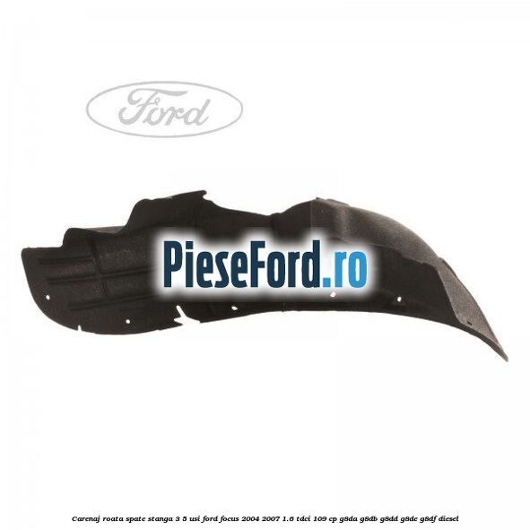 Carenaj roata spate stanga 3/5 usi Ford Focus 2004-2007 1.6 TDCi 109 cp G8DA, G8DB, G8DD, G8DE, G8DF diesel