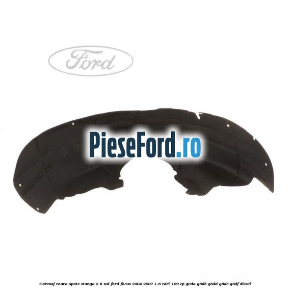 Carenaj roata spate stanga 3/5 usi Ford Focus 2004-2007 1.6 TDCi 109 cp G8DA, G8DB, G8DD, G8DE, G8DF diesel