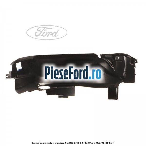 Carenaj roata spate stanga Ford Ka 2009-2016 1.3 TDCi 75 cp 169A1000, FD4 diesel