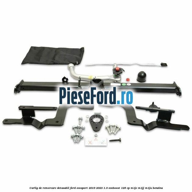 Carlig de remorcare detasabil Ford EcoSport 2019-2023 1.0 EcoBoost 125 cp M1JC, M1JJ, M1JU benzina
