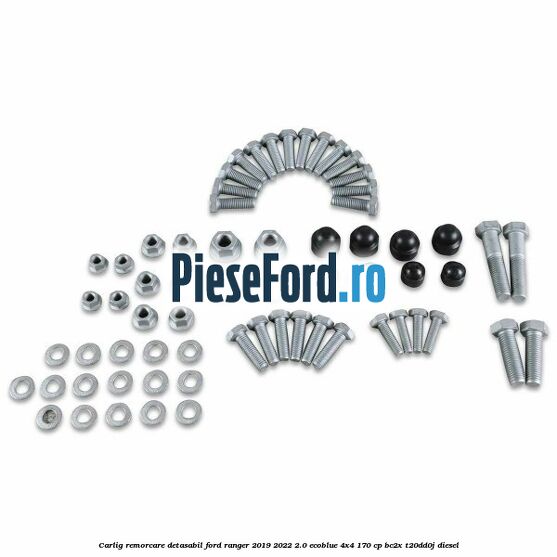 Carlig remorcare detasabil Ford Ranger 2019-2022 2.0 EcoBlue 4x4 170 cp BC2X, T20DD0J diesel