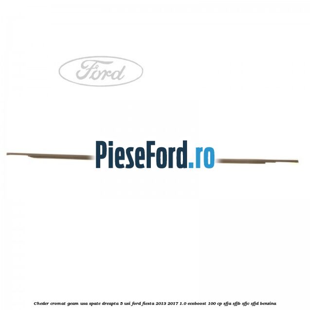 Cheder cromat geam usa spate dreapta 5 usi Ford Fiesta 2013-2017 1.0 EcoBoost 100 cp SFJA, SFJB, SFJC, SFJD benzina