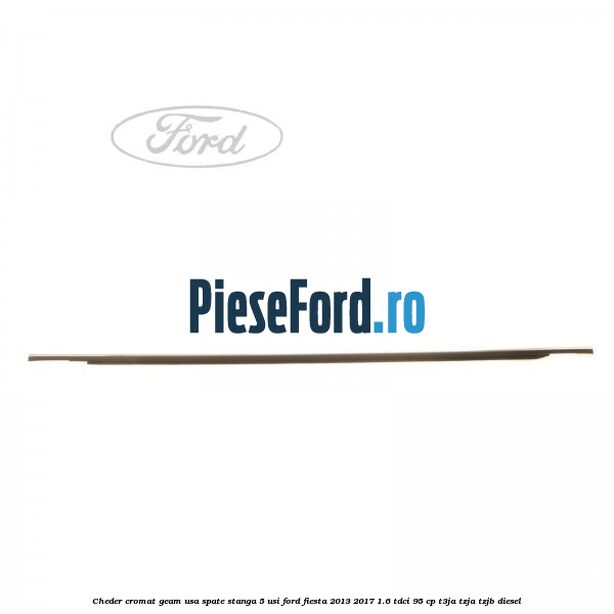 Cheder cromat geam usa spate stanga 5 usi Ford Fiesta 2013-2017 1.6 TDCi 95 cp T3JA, TZJA, TZJB diesel