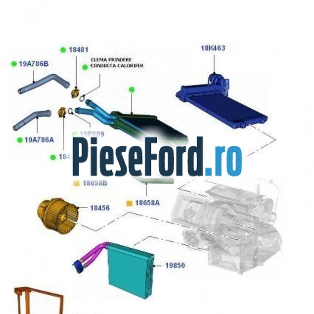 Clema prindere conducta furtun calorifer Ford Kuga 2008-2012 2.0 TDCI 140 cp UFDA diesel