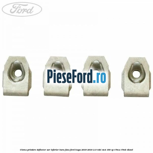 Clema prindere deflector aer inferior bara fata Ford Kuga 2016-2018 2.0 TDCi 4x4 150 cp T7MA, T7MB diesel