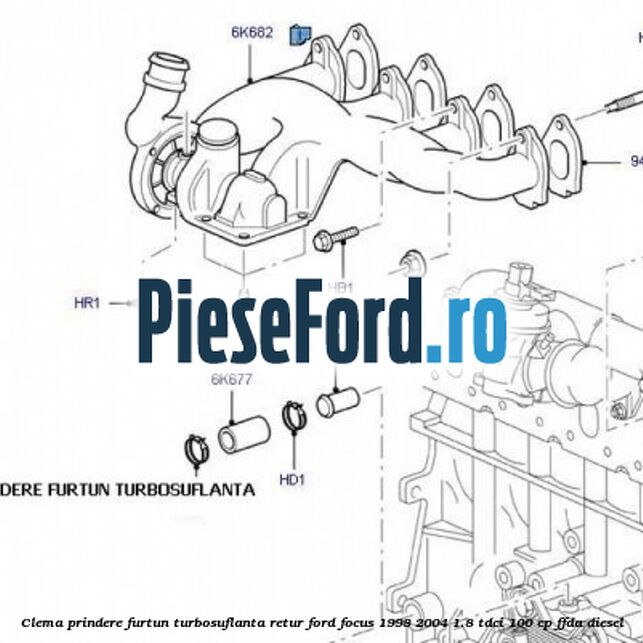 Clema prindere furtun turbosuflanta retur Ford Focus 1998-2004 1.8 TDCi 100 cp Clema prindere furtun turbosuflanta retur Ford Focus 1998-2004 1.8 TDCi 100 cp FFDA diesel
