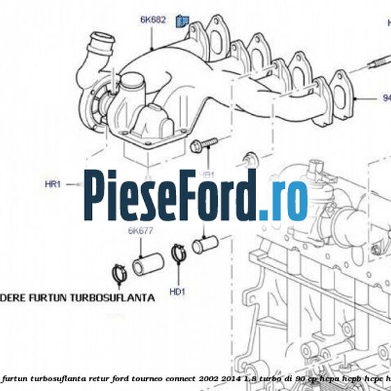 Clema prindere furtun turbosuflanta retur Ford Tourneo Connect 2002-2014 1.8 Turbo Di 90 cp Clema prindere furtun turbosuflanta retur Ford Tourneo Connect 2002-2014 1.8 Turbo Di 90 cp HCPA, HCPB, HCPC, HCPD, P9PA diesel