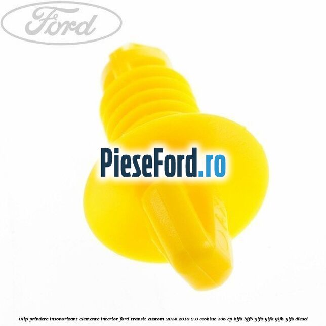 Clip prindere insonorizant elemente interior Ford Transit Custom 2014-2018 2.0 EcoBlue 105 cp BJFA, BJFB, YLF6, YLFA, YLFB, YLFS diesel