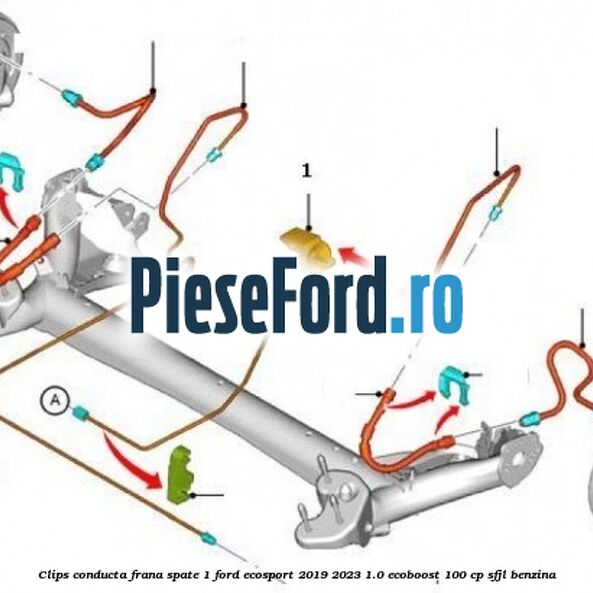 Clips conducta frana spate 1 Ford EcoSport 2019-2023 1.0 EcoBoost 100 cp Clips conducta frana spate 1 Ford EcoSport 2019-2023 1.0 EcoBoost 100 cp SFJL benzina