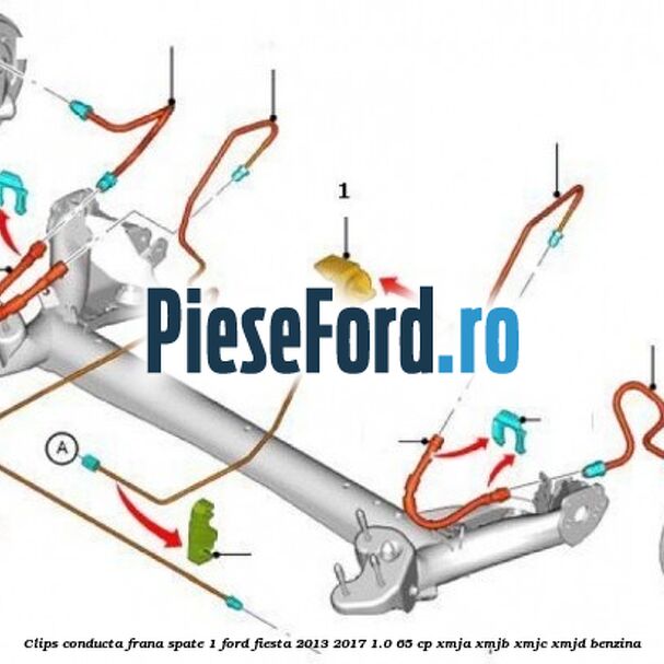 Clips conducta frana spate 1 Ford Fiesta 2013-2017 1.0 65 cp XMJA, XMJB, XMJC, XMJD benzina