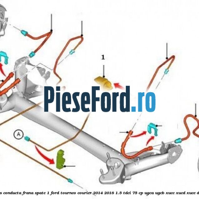 Clips conducta frana spate 1 Ford Tourneo Courier 2014-2018 1.5 TDCi 75 cp Clips conducta frana spate 1 Ford Tourneo Courier 2014-2018 1.5 TDCi 75 cp UGCA, UGCB, XUCC, XUCD, XUCE diesel