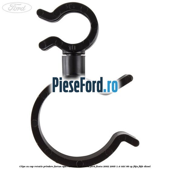 Clips cu cap rotativ prindere furtun apa radiator habitaclu Ford Fiesta 2002-2005 1.4 TDCi 68 cp F6JA, F6JB diesel