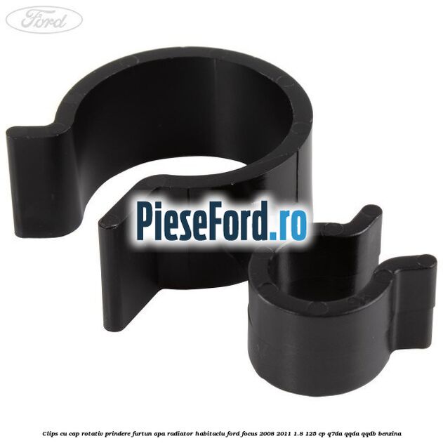 Clips cu cap rotativ prindere furtun apa radiator habitaclu Ford Focus 2008-2011 1.8 125 cp Clips cu cap rotativ prindere furtun apa radiator habitaclu Ford Focus 2008-2011 1.8 125 cp Q7DA, QQDA, QQDB benzina